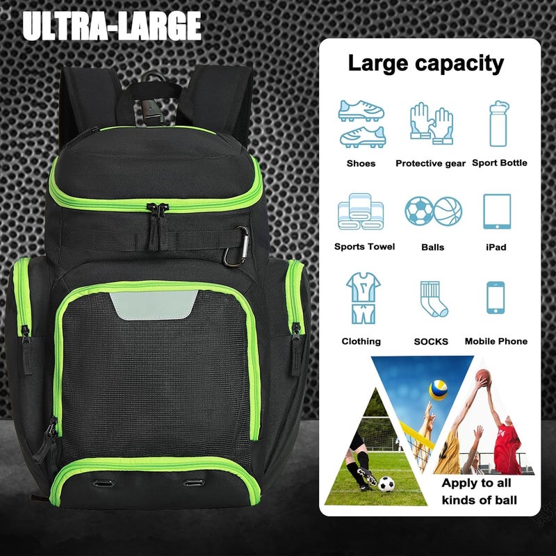 LARIPOP Basketball Backpack Large Sports Bag, Gym Bag with Ball Compartment and Shoe Compartment to Store Sports Shoes Water Bottles Laptops and Daily Necessities, Widely Used in Basketball, Soccer - Image 4